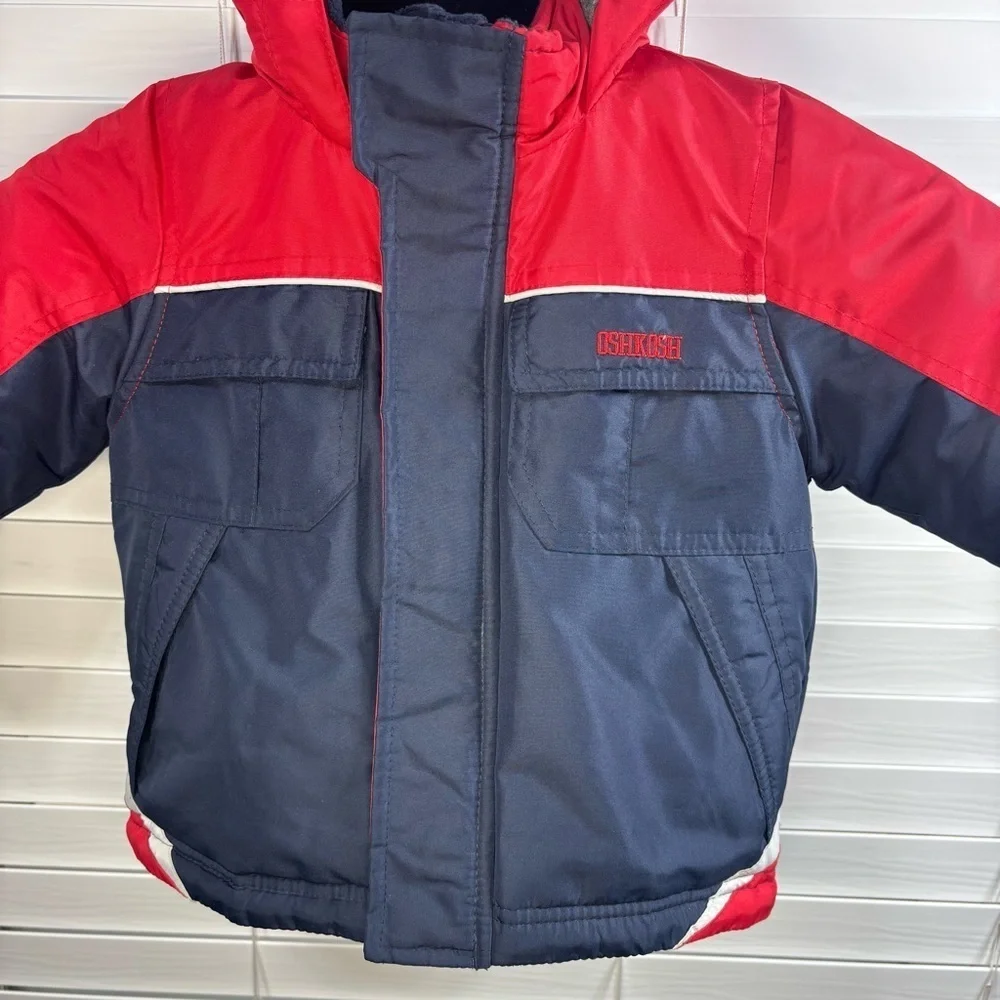 OshKosh Bgosh Coat 24 Months Hooded Zip Closure Pockets Adjustable Cuffs Outdoor